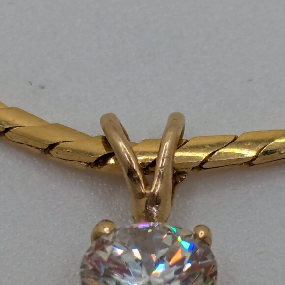 Monet Clear Crystal Rhinestone Pendant Chain Necklace Bracelet Set Gold Tone - Picture 3 of 9